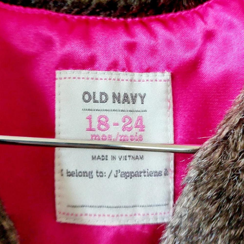 Brown Faux Fur Vest size 18-24 months‎ Old Navy Autumn Winter